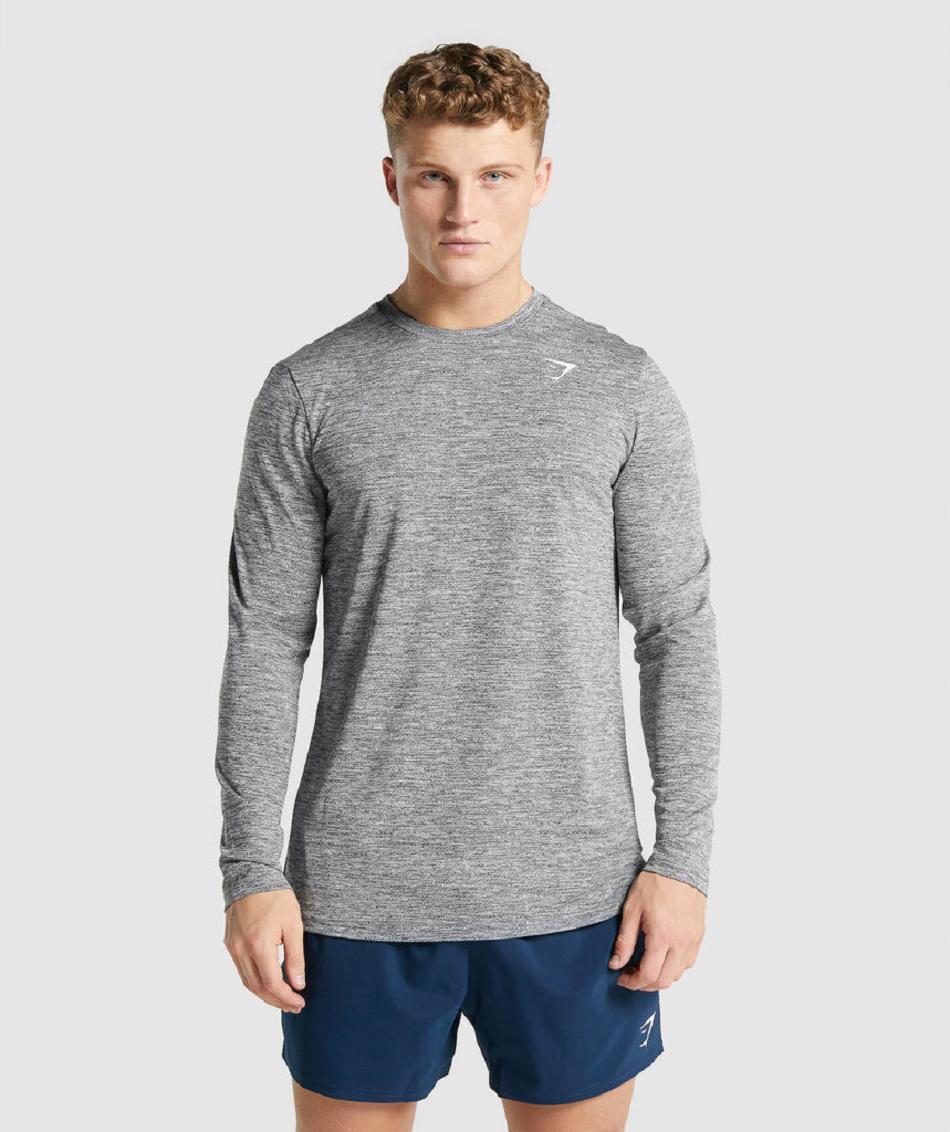 Long Sleeve Gymshark Arrival Marl Hombre Gris | CO 3512GSO